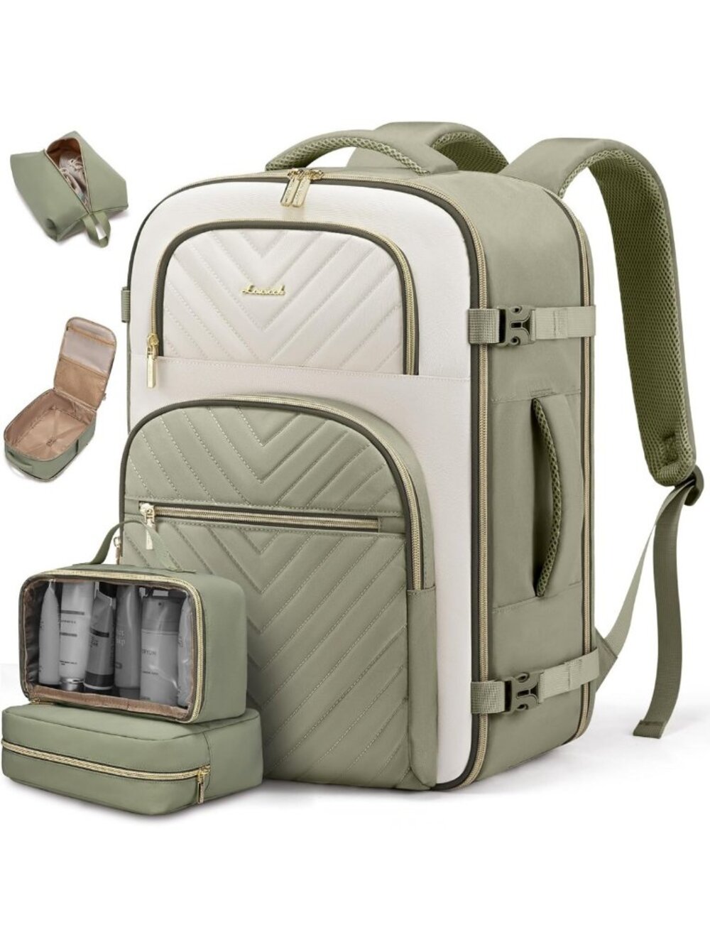 40L Waterproof Travel Backpack - Flight Approved Carry-On Bag with Packing Cubes